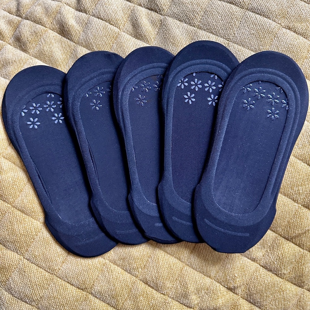 Black No-Show Socks Set (5 Paris)